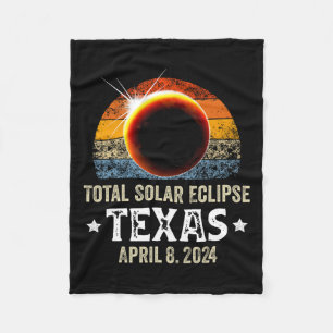 Texas Total Solar Eclipse April 8 2024 Texas Solar Fleece Blanket