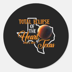 Texas Total Solar Eclipse April 8 2024 Usa Map Tot Classic Round Sticker