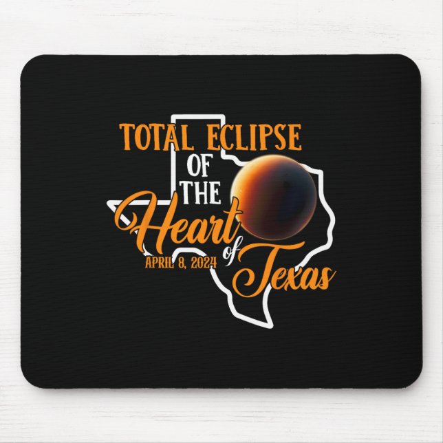 Texas Total Solar Eclipse April 8 2024 Usa Map Tot Mouse Pad (Front)