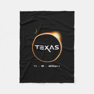 Texas Totality 4.08.2024 Total Solar Eclipse 2024 Fleece Blanket