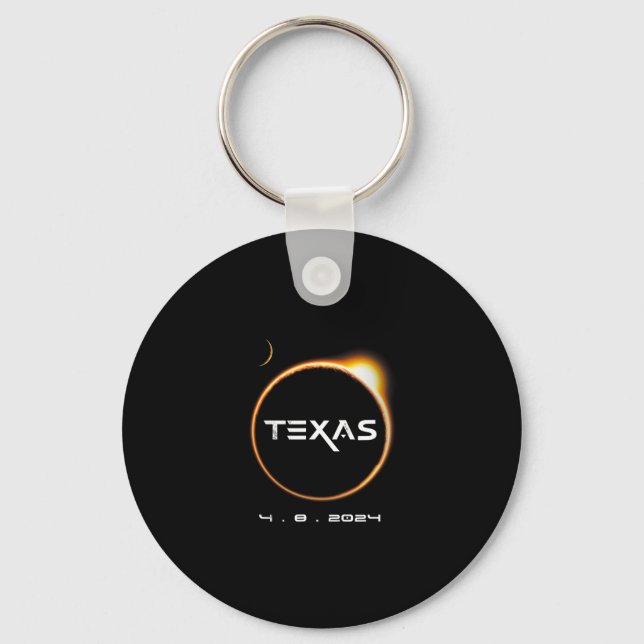 Texas Totality 4.08.2024 Total Solar Eclipse 2024  Key Ring (Front)