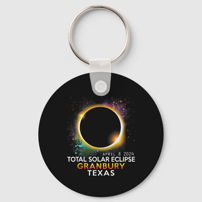 Texas Totality Total Solar Eclipse April 8 2024  Key Ring (Front)