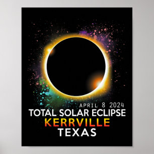 Texas Totality Total Solar Eclipse April 8 2024 Poster