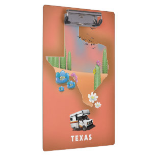 Texas travel poster clipboard