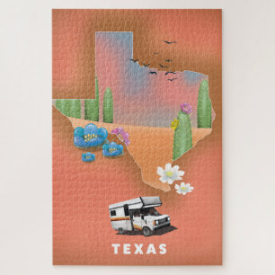 Texas travel poster jigsaw puzzle