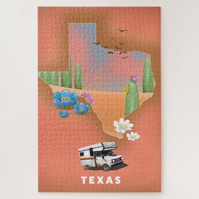 Texas travel poster jigsaw puzzle (Vertical)