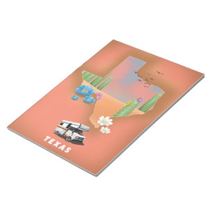 Texas travel poster notepad