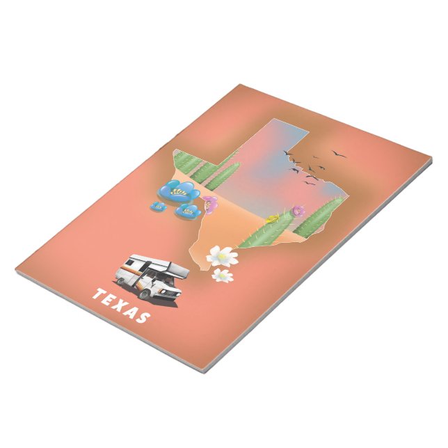 Texas travel poster notepad (Angled)