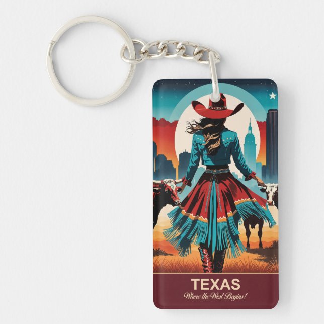 Texas Travel: Where the West Begins Key Ring (Front)
