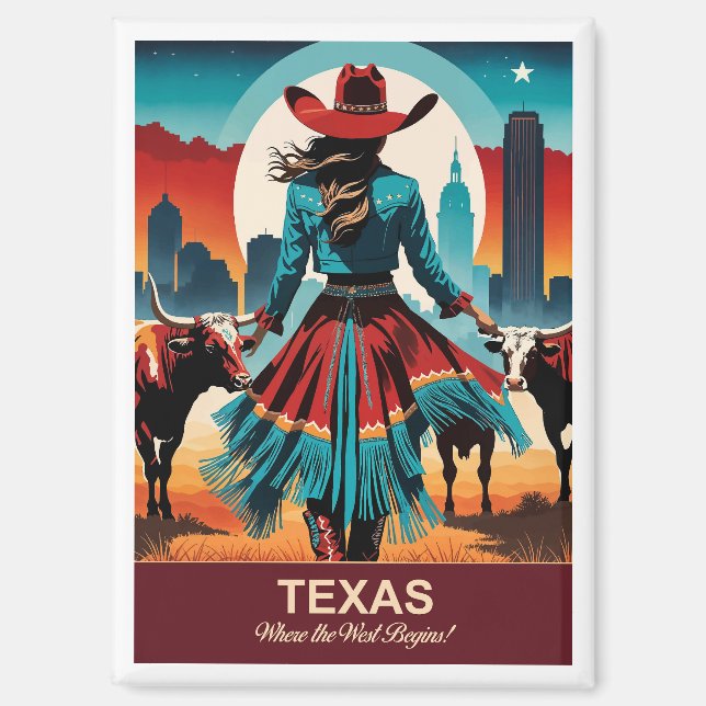 Texas Travel: Where the West Begins Magnet (Front)