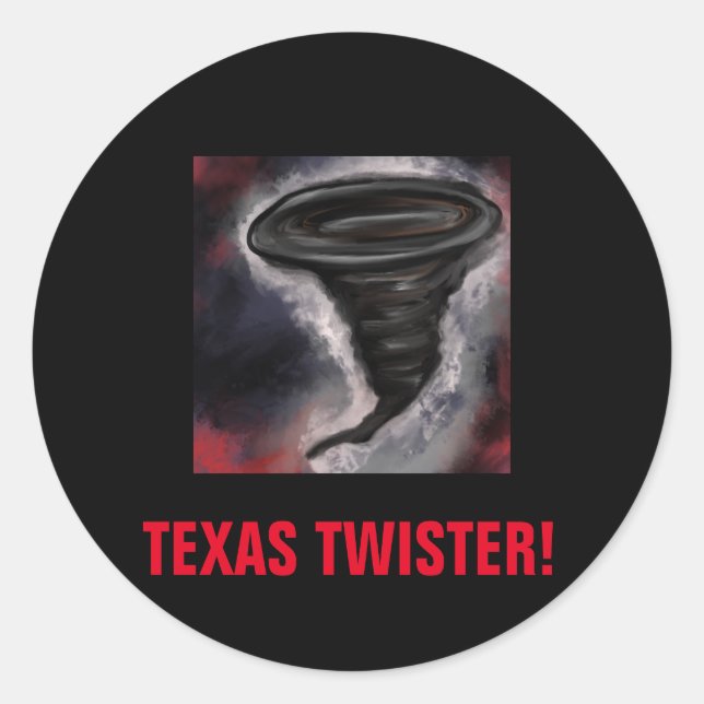 TEXAS TWISTER CLASSIC ROUND STICKER (Front)