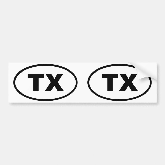 Texas TX oval Bumper Sticker (Front)