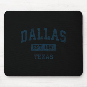 Texas Tx Vintage Sports Design Navy Print Mouse Pad