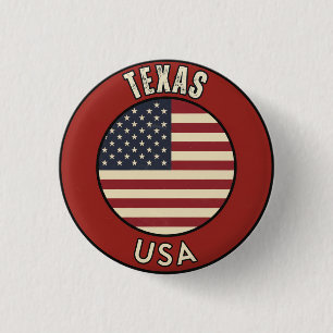 Texas United States of America 3 Cm Round Badge