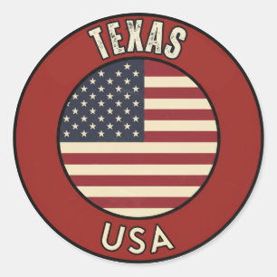 Texas United States of America Classic Round Sticker