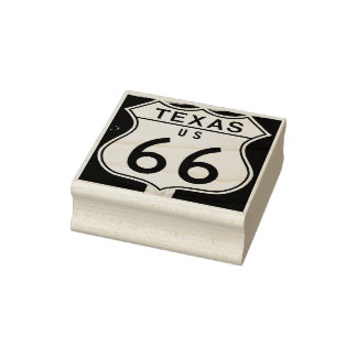 Texas US route 66 sign rubber stamp