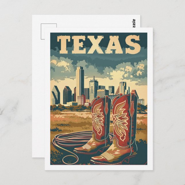 Texas USA America Vintage Famous Travel Place Postcard (Front/Back)