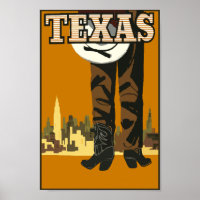Texas USA Cowboy Boots Vintage Travel 