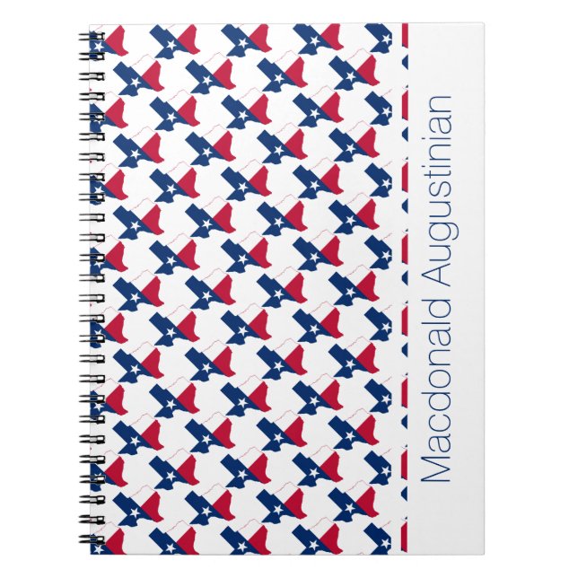 TEXAS USA FLAG Custom Add Name Notebook Journal (Front)