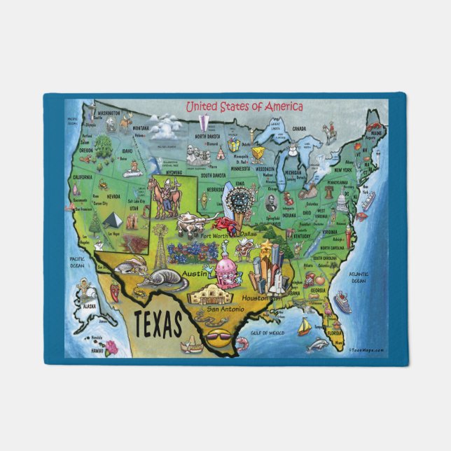 Texas USA Map Doormat (Front)