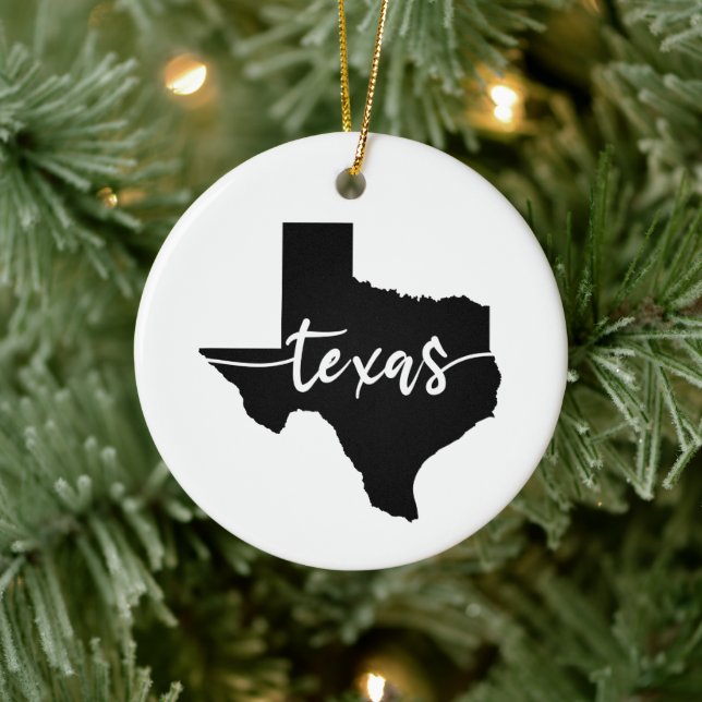 Texas USA State Map Ceramic Tree Decoration (Tree)