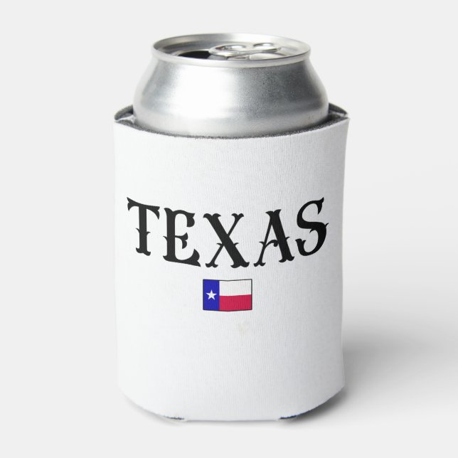 Texas USA State Map Flag Can Cooler (Can Front)