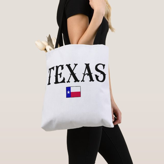 Texas USA State Map Flag Tote Bag (Close Up)