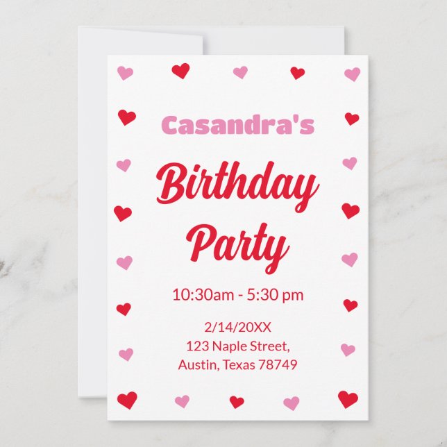 Texas Valentines Day Editable Party Invitation (Front)
