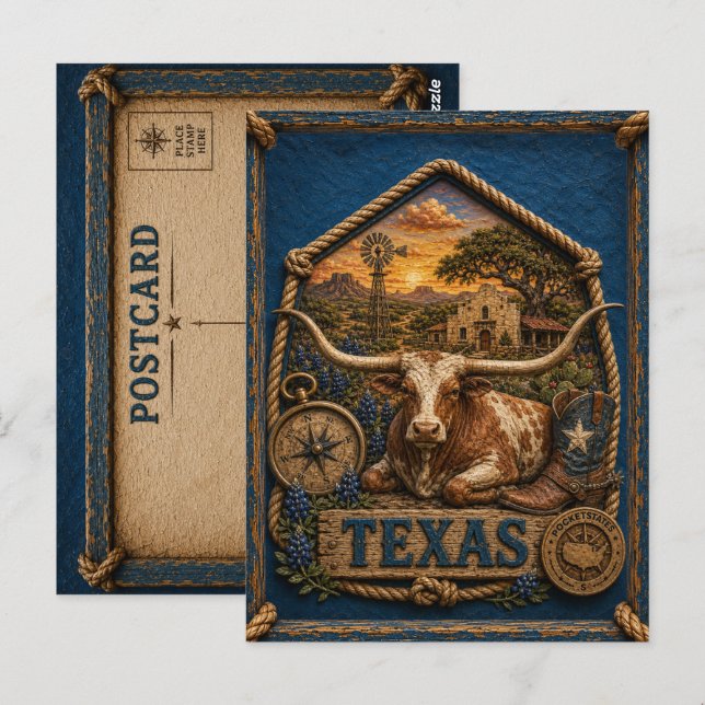 Texas Vintage Travel Postcard (Front/Back)