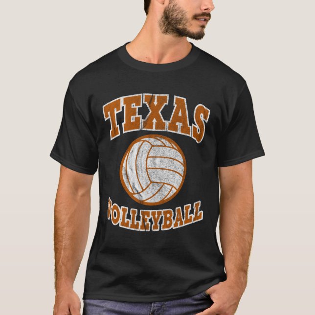 Texas Volleyball Vintage Distressed T-Shirt (Front)