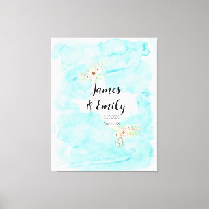 Texas Watercolor Wedding Guest Book Alternative