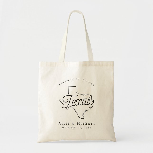 Texas Wedding Welcome Tote Bag (Front)