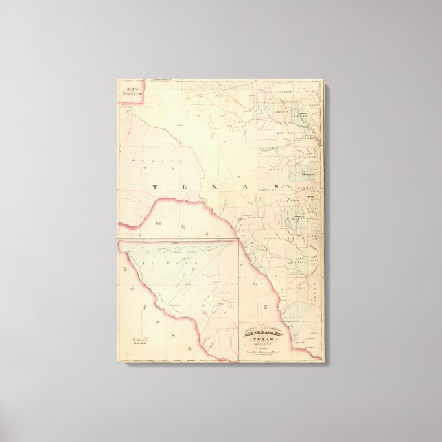Texas, Western Portion Canvas Print (Front)