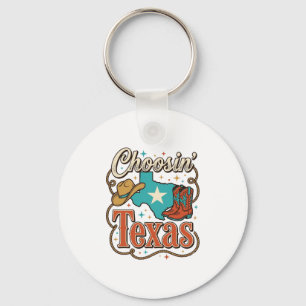 Texas Western Vintage Cowgirl Graphic T-Shirt Desi Key Ring