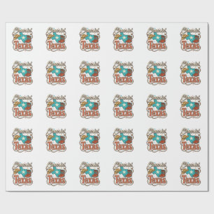 Texas Western Vintage Cowgirl Graphic T-Shirt Desi Wrapping Paper