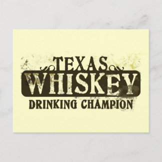 Texas Whiskey Drinking Champion Postcard