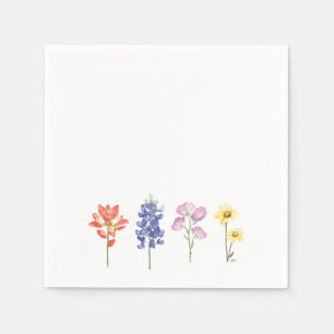 Texas Wild Flowers - Indian Paintbrush, Bluebonnet Napkin