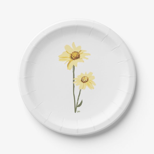 Texas Wild Flowers – Sunflower, yellow Paper Plate (Front)