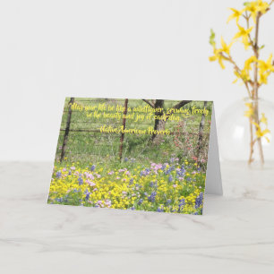 Texas Wildflower Design Folded Greeting Card