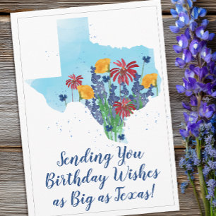 Texas Wildflowers Birthday Card