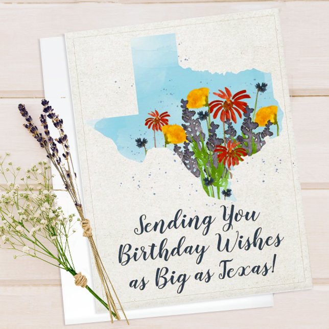 Texas Wildflowers Birthday Card (Texas Wildflowers Birthday Card)