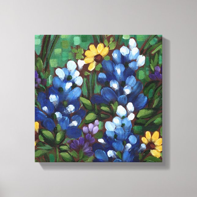 "Texas Wildflowers - Bluebonnets" Canvas Print (Front)