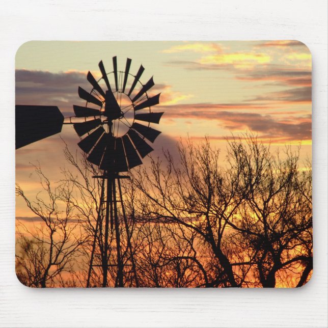 Texas windmill sunset mouse pad (Front)