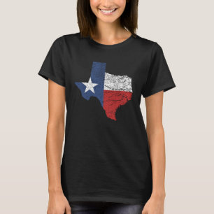 Texas Women Men Texas State Flag Map Distressed T-Shirt