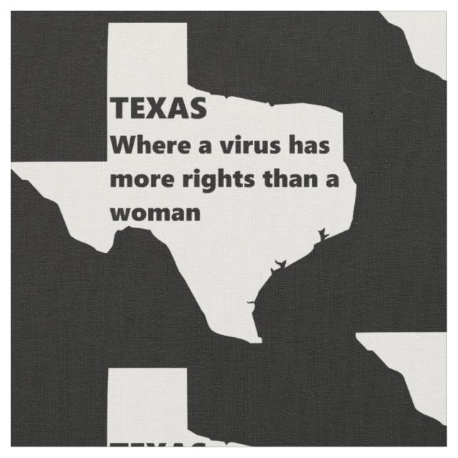 texas womens rights covid white fabric (Close Up)