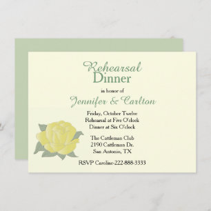 Texas Yellow Rose Rehearsal Dinner Invitation