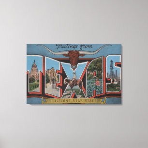 TexasLarge Letter Scenes 2 Canvas Print