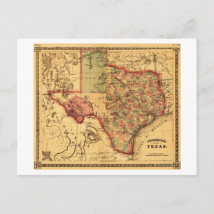 TexasPanoramic Map Postcard