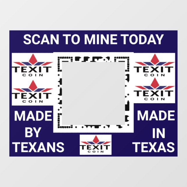 TeXit Coin Cobalt QR Code with TeXit Coin logo  (Sheet)