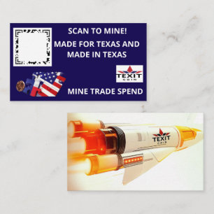 TeXit Coin Dark Blue Blue QR Code Business Card